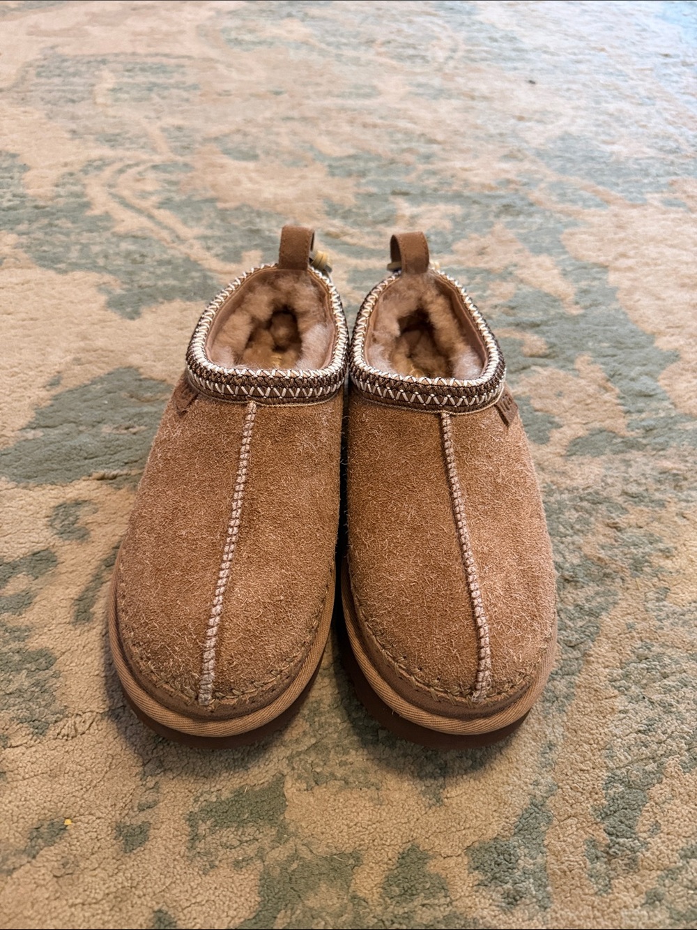 UGG Women's Chestnut Slip-On Suede Shearling Slippers